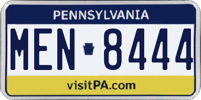 PA license plate MEN8444