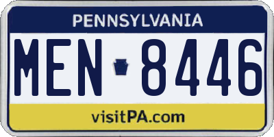 PA license plate MEN8446