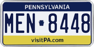 PA license plate MEN8448