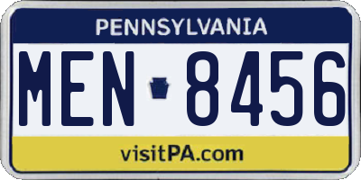 PA license plate MEN8456
