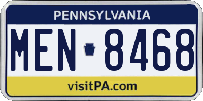 PA license plate MEN8468