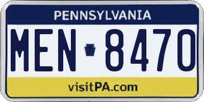 PA license plate MEN8470