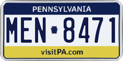 PA license plate MEN8471