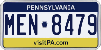 PA license plate MEN8479