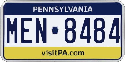 PA license plate MEN8484