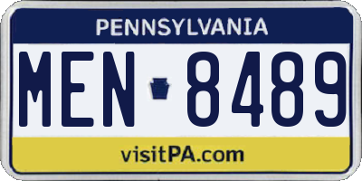 PA license plate MEN8489