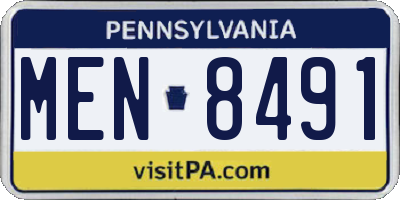 PA license plate MEN8491