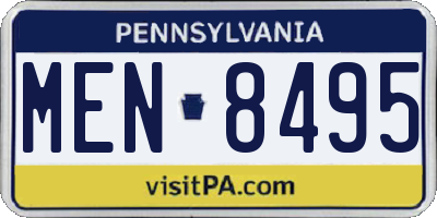 PA license plate MEN8495
