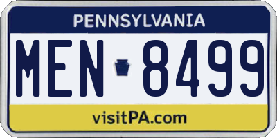 PA license plate MEN8499