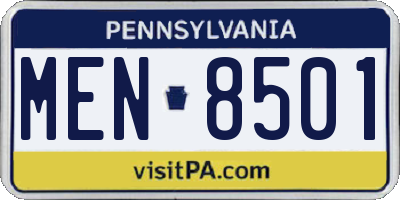PA license plate MEN8501
