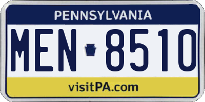 PA license plate MEN8510