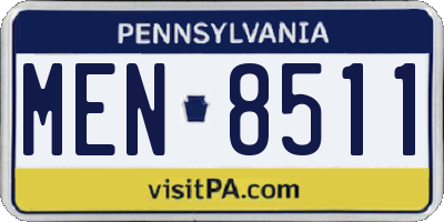 PA license plate MEN8511