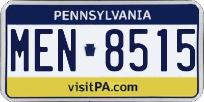 PA license plate MEN8515