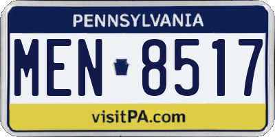 PA license plate MEN8517