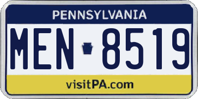 PA license plate MEN8519