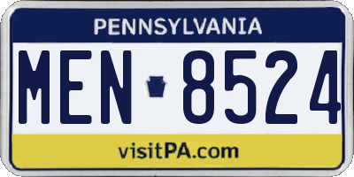 PA license plate MEN8524