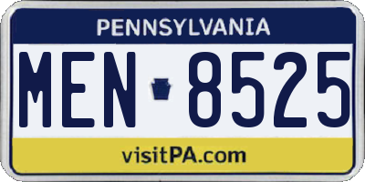 PA license plate MEN8525
