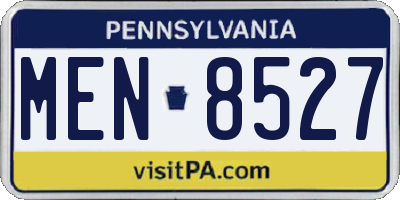 PA license plate MEN8527