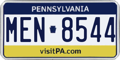 PA license plate MEN8544