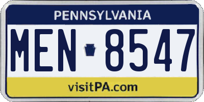 PA license plate MEN8547