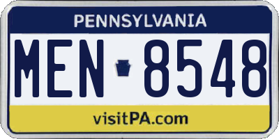 PA license plate MEN8548