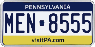 PA license plate MEN8555