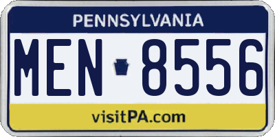 PA license plate MEN8556