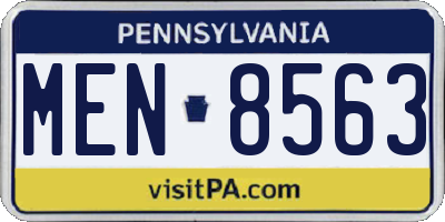 PA license plate MEN8563