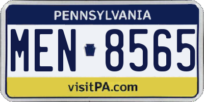 PA license plate MEN8565