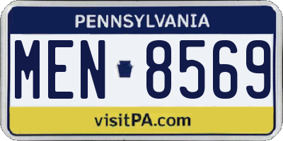 PA license plate MEN8569