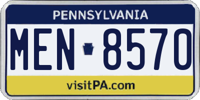 PA license plate MEN8570