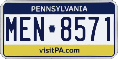 PA license plate MEN8571