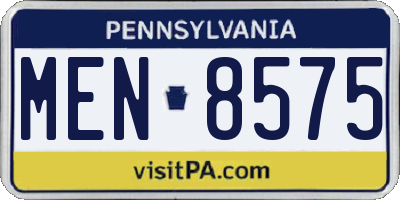 PA license plate MEN8575