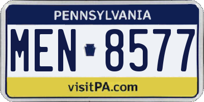 PA license plate MEN8577