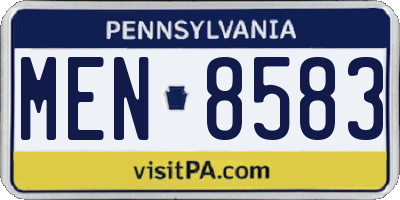 PA license plate MEN8583