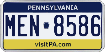PA license plate MEN8586
