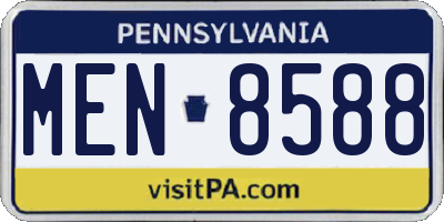 PA license plate MEN8588