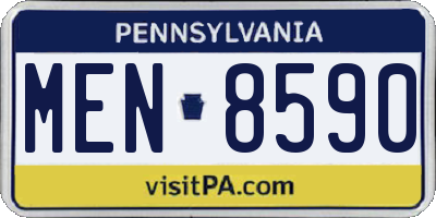 PA license plate MEN8590