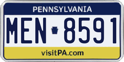 PA license plate MEN8591