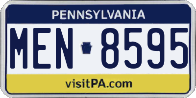 PA license plate MEN8595