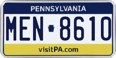 PA license plate MEN8610