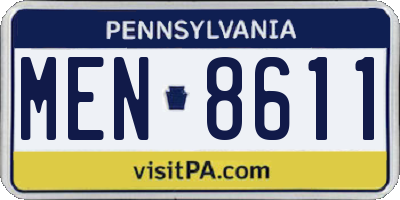 PA license plate MEN8611