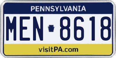 PA license plate MEN8618
