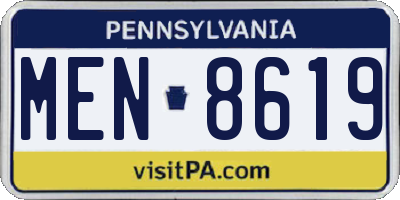PA license plate MEN8619