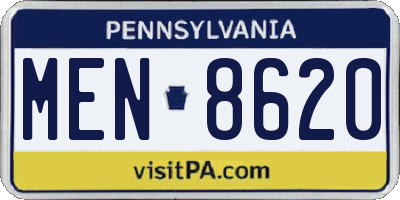 PA license plate MEN8620