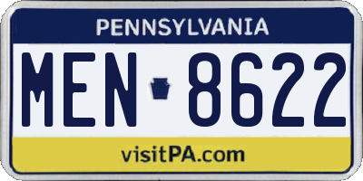 PA license plate MEN8622