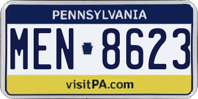 PA license plate MEN8623