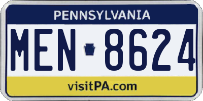 PA license plate MEN8624
