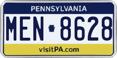 PA license plate MEN8628