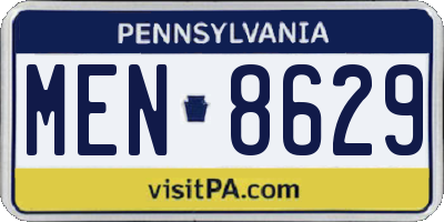 PA license plate MEN8629